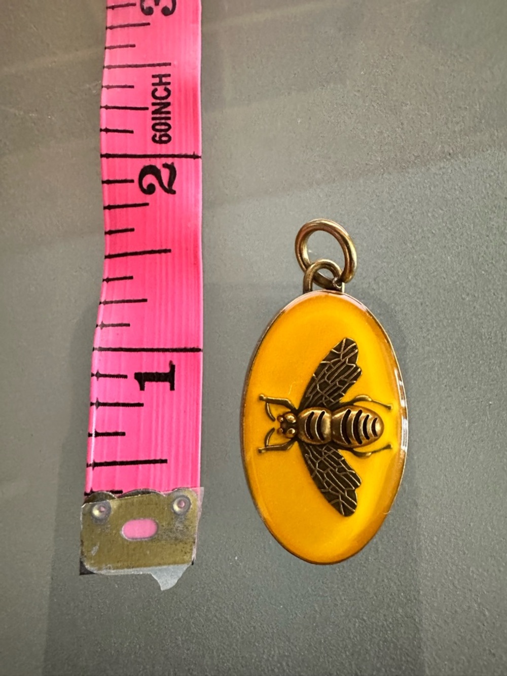 GUCCI Yellow Bee Oval Pendant Charm